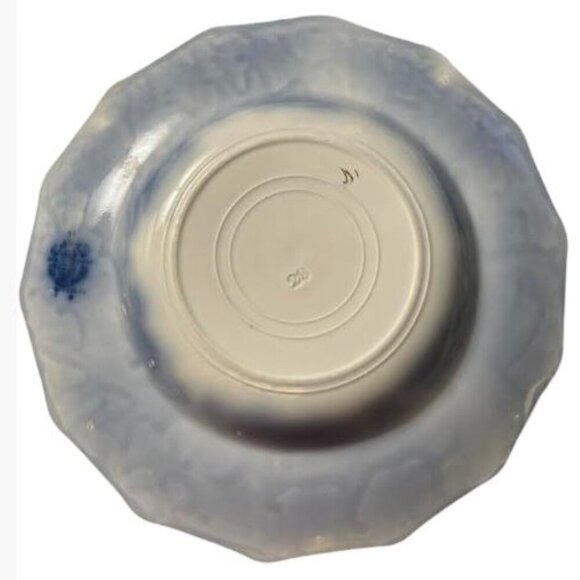 Vintage Grindley Argyle Pattern Flow Blue Bowl with Gold Accents  4 Pieces  VGUC - Picture 10 of 16